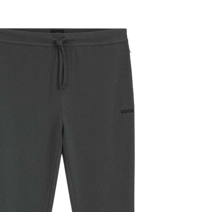 Green - Side - Boss Mens Waffle Knit Jogging Bottoms