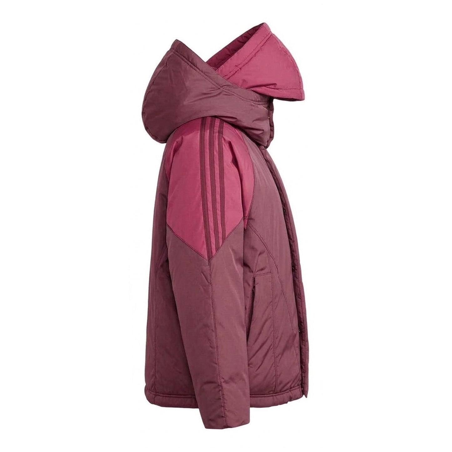 Burgundy - Side - Adidas Womens-Ladies Originals Down Filled Puffer Jacket