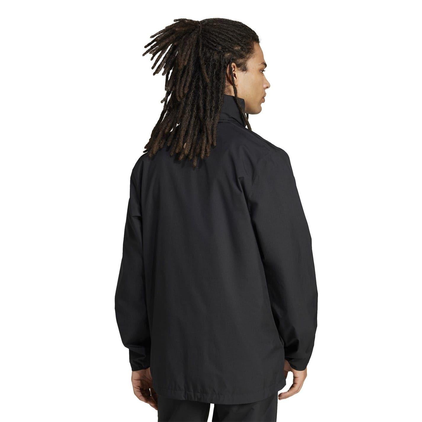 Black - Back - Adidas Mens Terrex Logo 2 Layer Raincoat