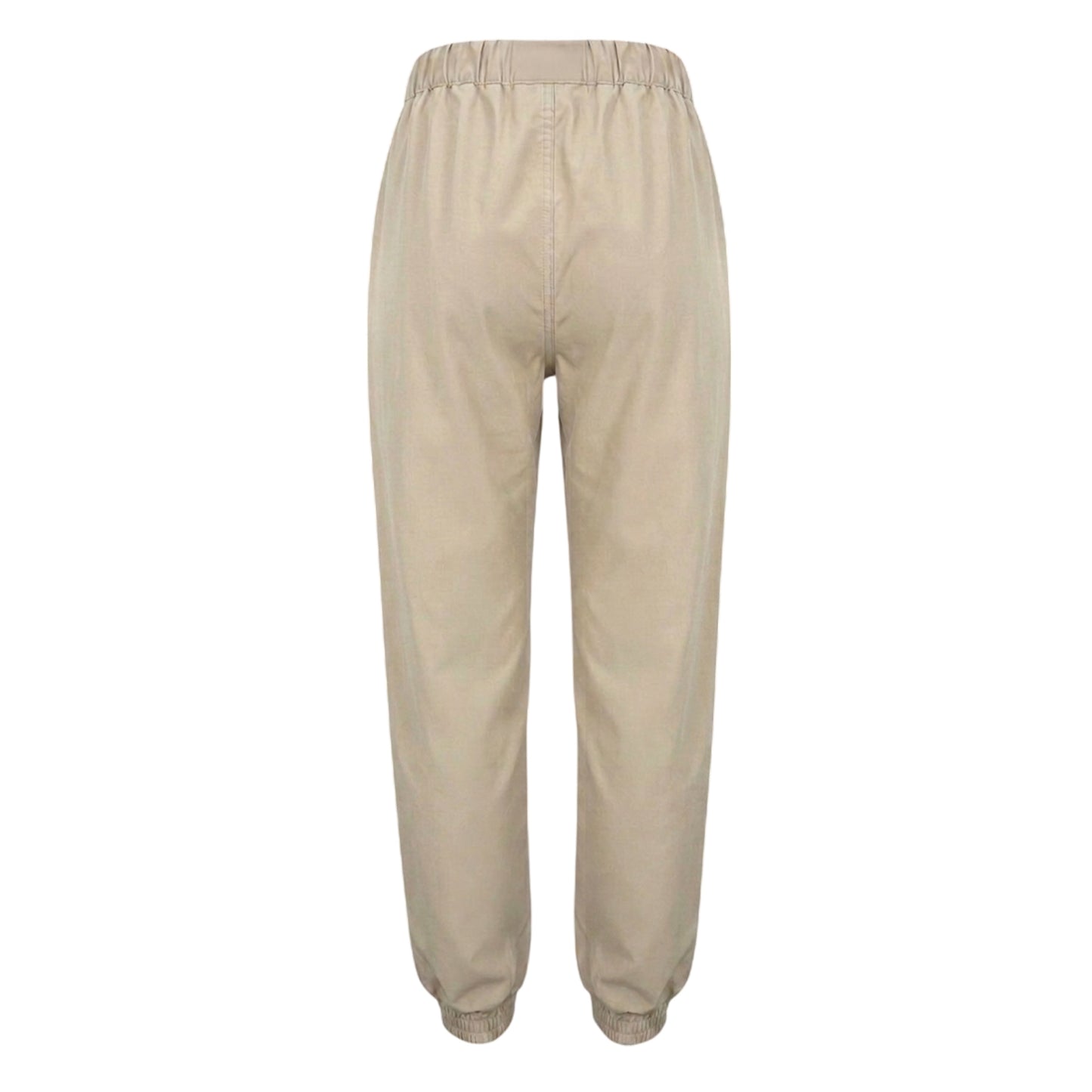 Stone - Back - AX Paris Womens-Ladies Plain Wide Leg Cargo Trousers