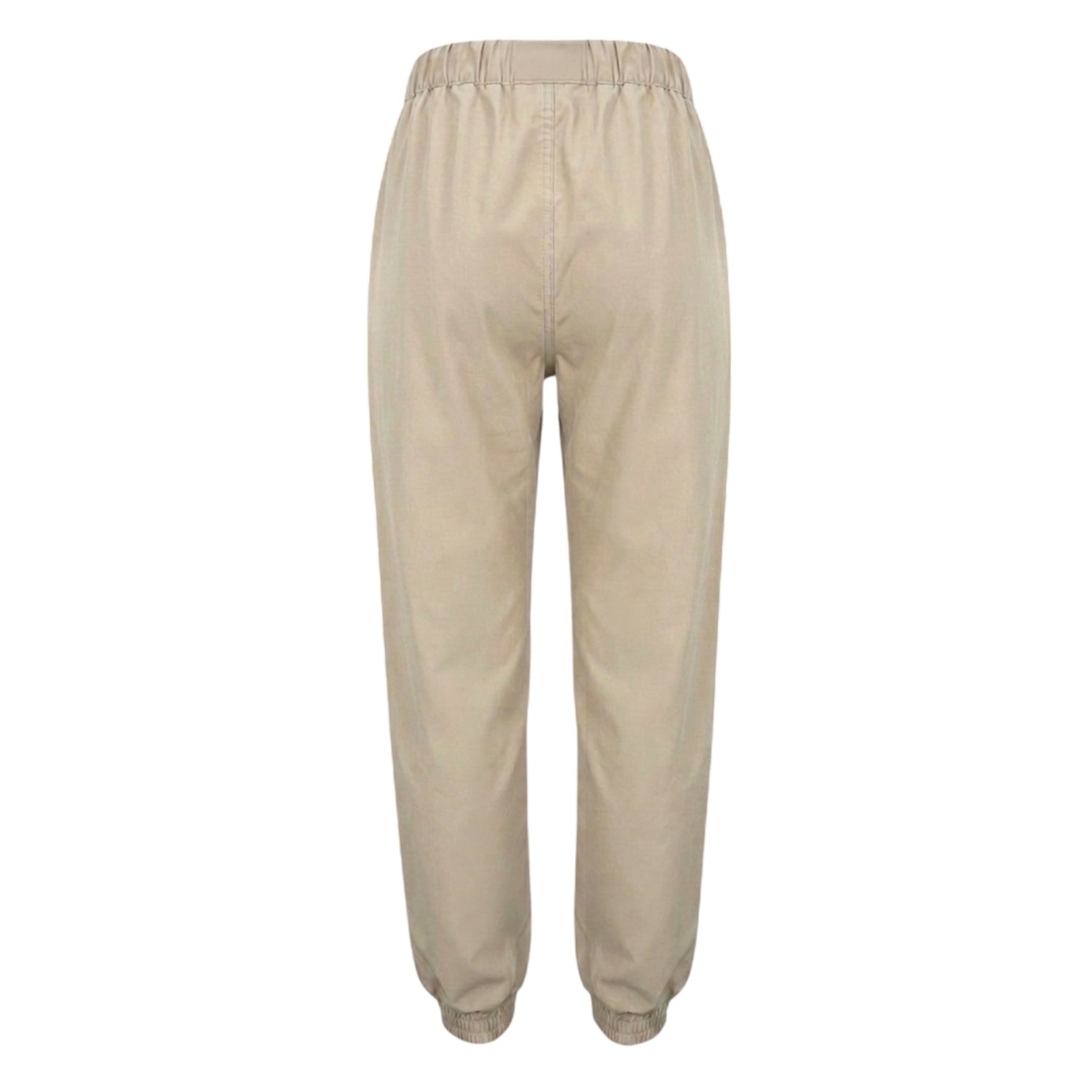 Stone - Back - AX Paris Womens-Ladies Plain Wide Leg Cargo Trousers