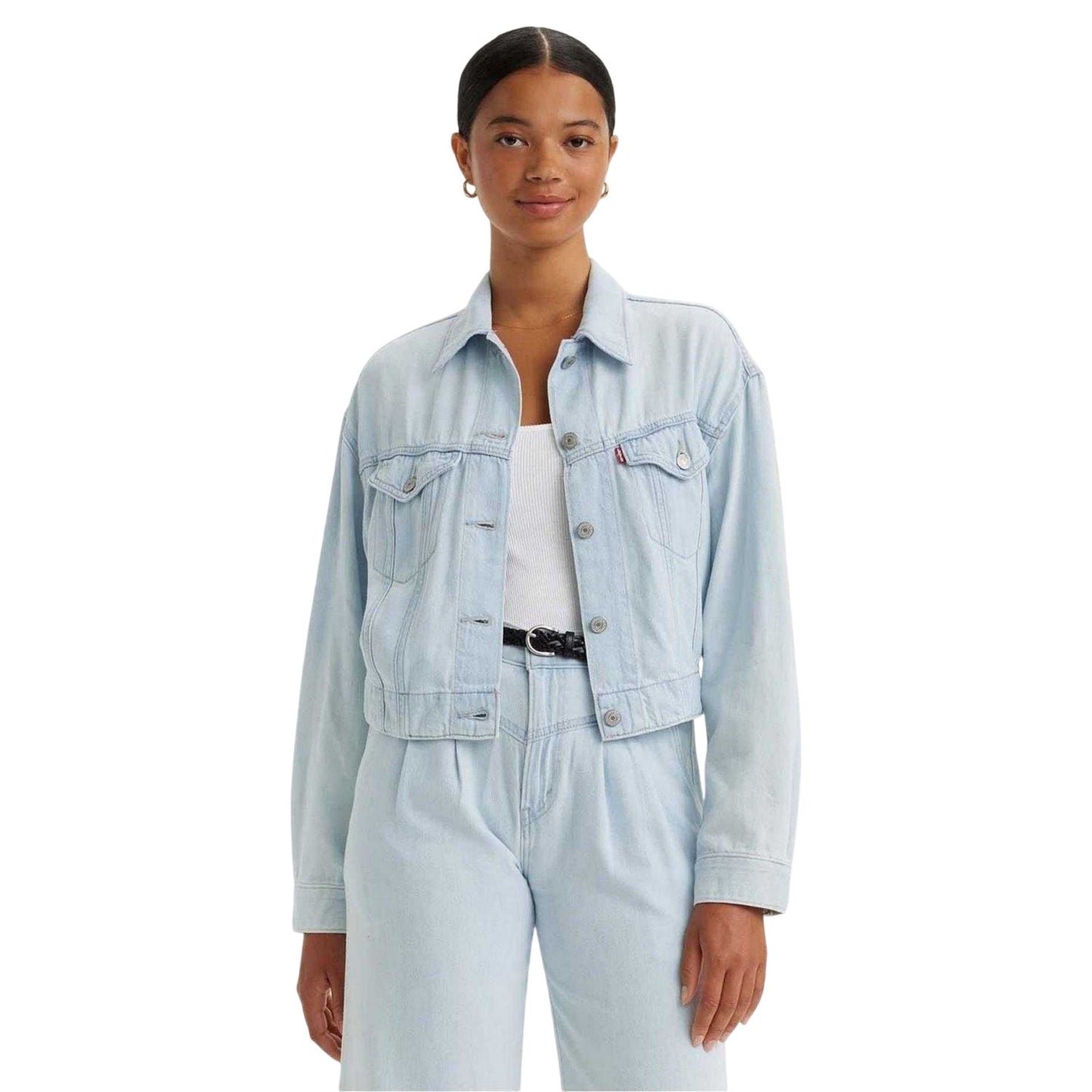 Light Blue - Lifestyle - Levis Womens-Ladies Cotton Denim Trucker Jacket