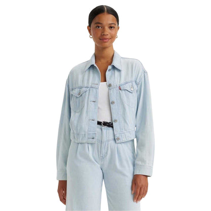 Light Blue - Lifestyle - Levis Womens-Ladies Cotton Denim Trucker Jacket