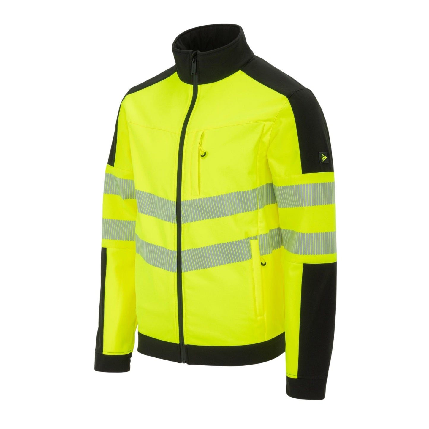 Yellow-Black - Side - Dunlop Mens Hi-Vis Soft Shell Jacket