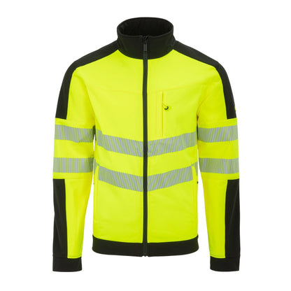 Yellow-Black - Front - Dunlop Mens Hi-Vis Soft Shell Jacket