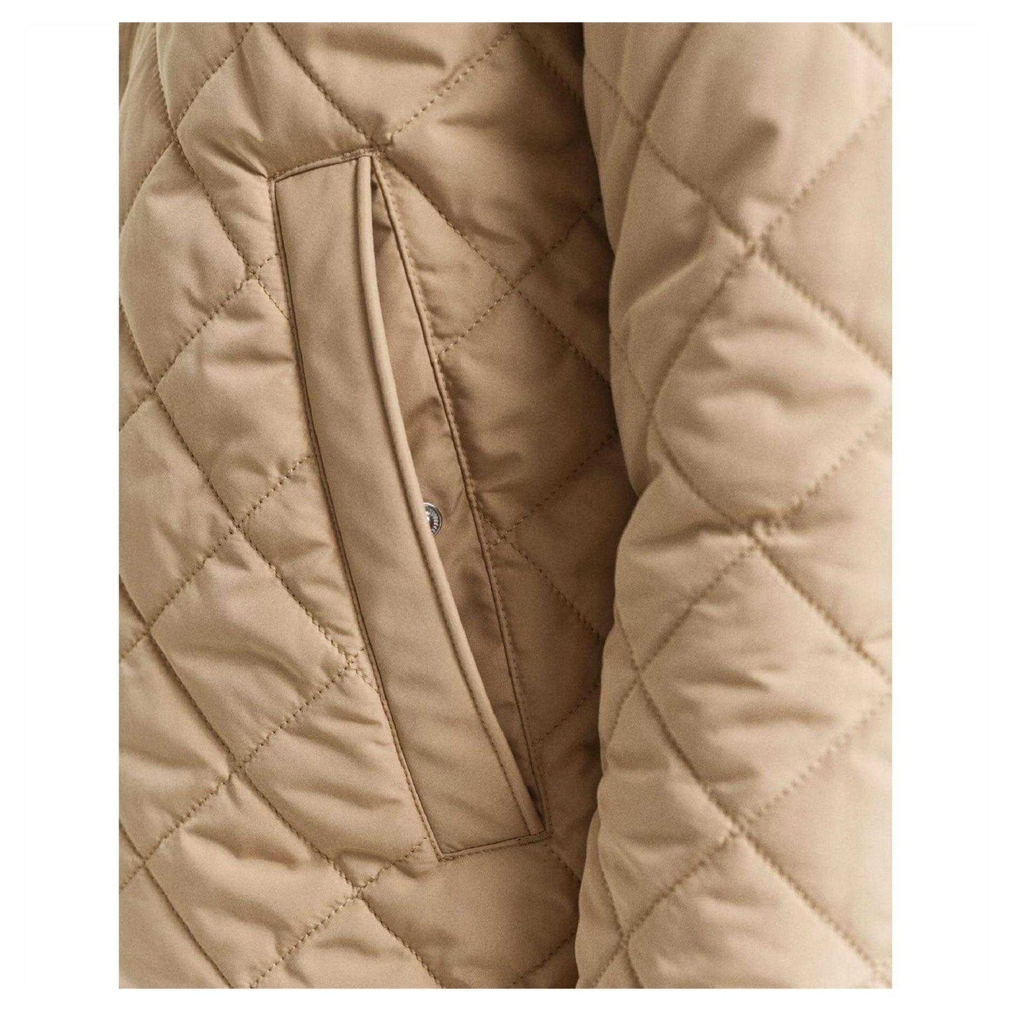 Khaki - Side - Gant Mens Windcheater Diamond Quilt Jacket