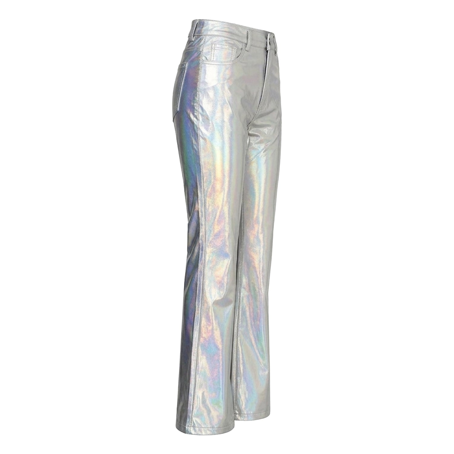 Metallic - Side - AmyLynn Womens-Ladies Lupe Metallic Straight Trousers