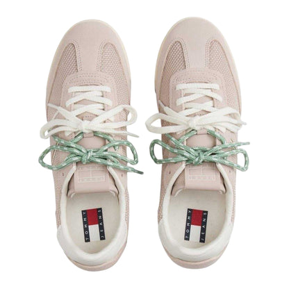 Beige - Side - Tommy Jeans Womens-Ladies Mesh Lace Up Flat Trainers