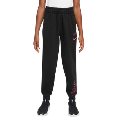 Black-Pink - Front - Nike Childrens-Kids Mbappe Flame Effect Joggers