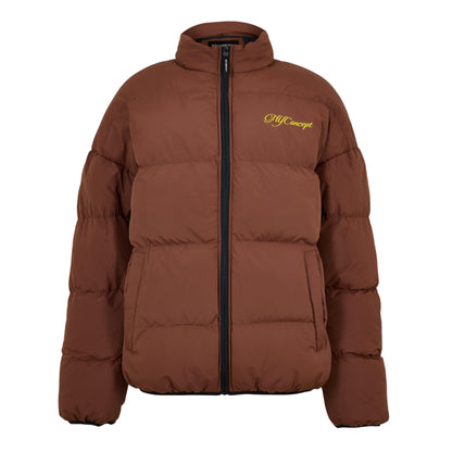Brown - Front - NYC Mens Heavyweight Regular Puffer Jacket