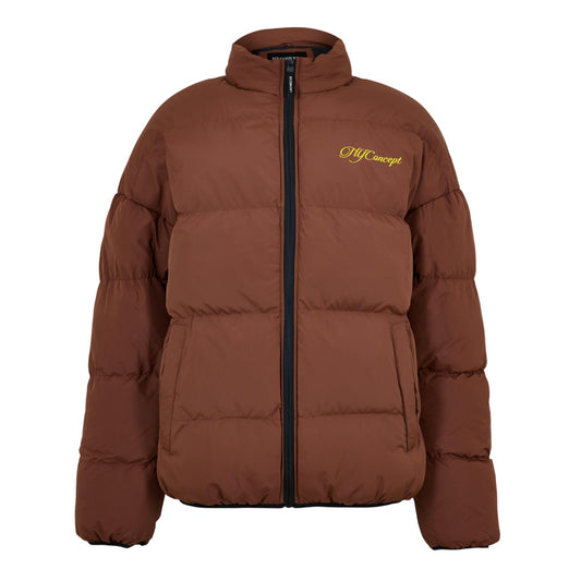 Brown - Front - NYC Mens Heavyweight Regular Puffer Jacket