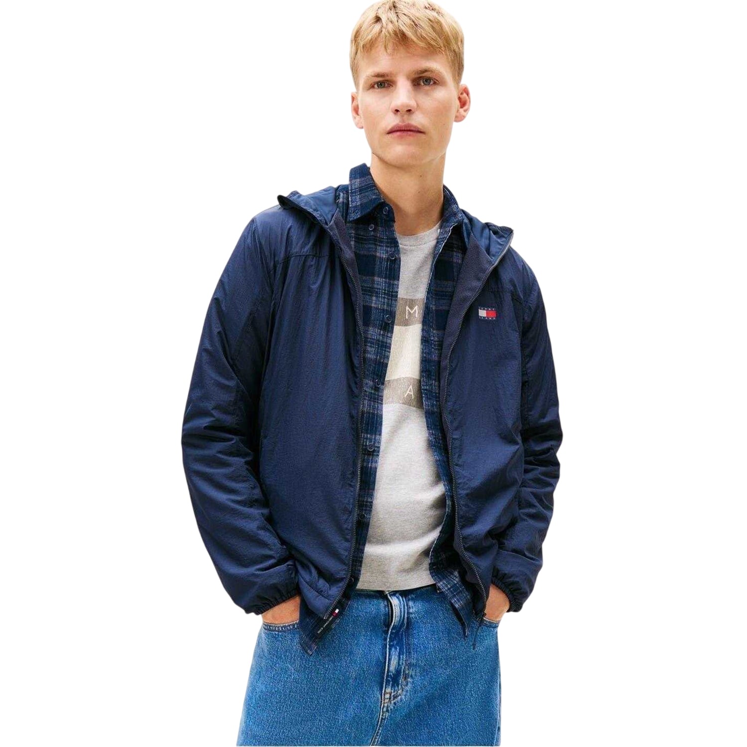 Dark Navy - Side - Tommy Jeans Mens Chicago Windbreaker