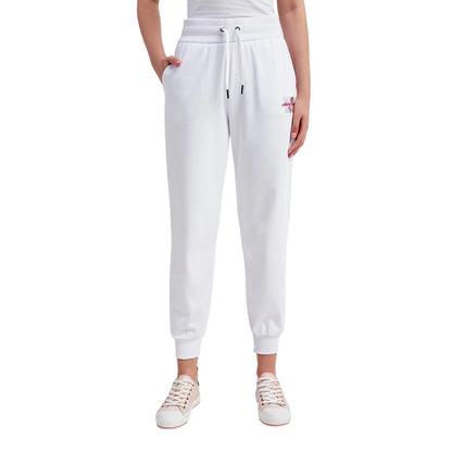 White - Side - Armani Exchange Womens-Ladies Cotton Logo Trousers