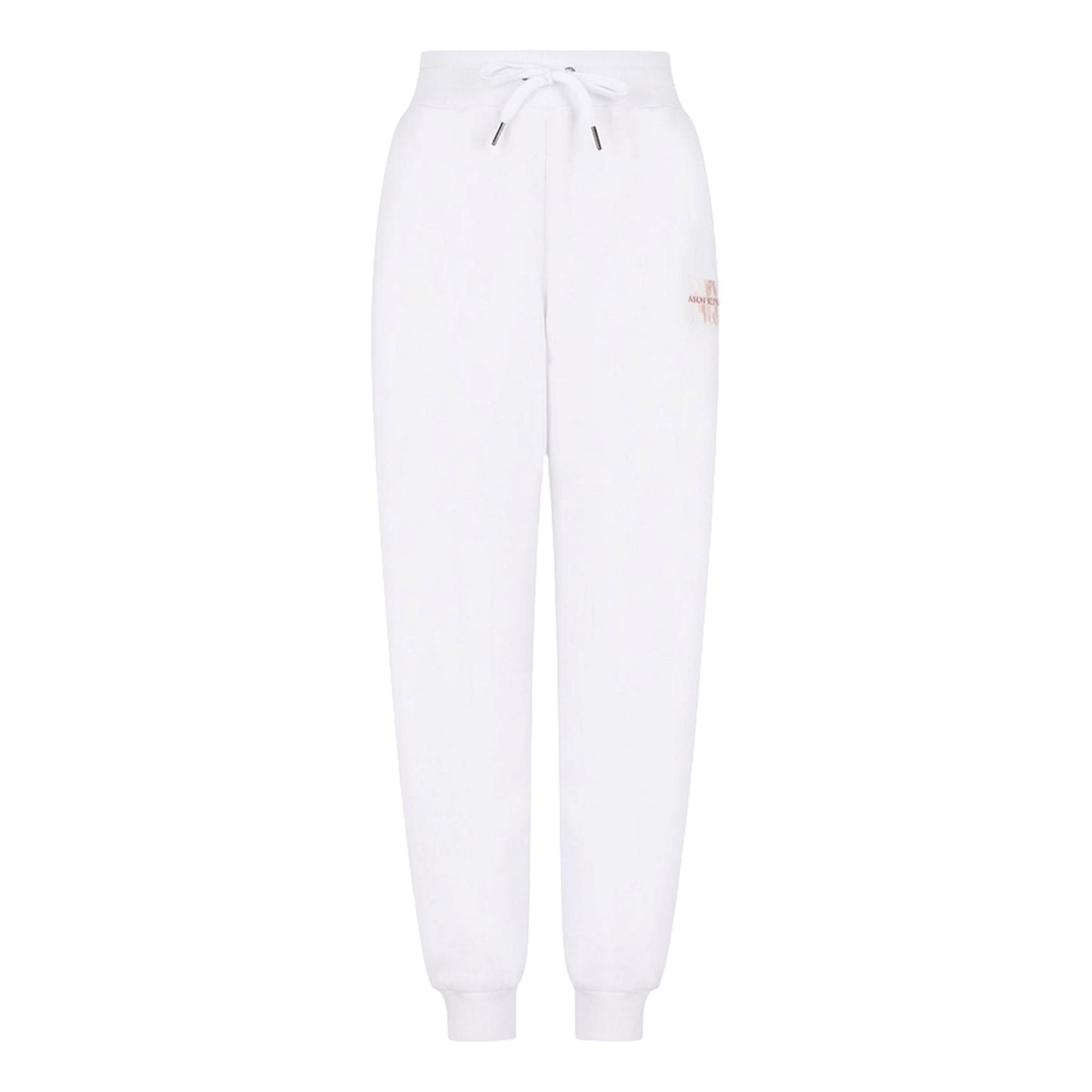 White - Front - Armani Exchange Womens-Ladies Cotton Logo Trousers
