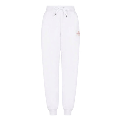 White - Front - Armani Exchange Womens-Ladies Cotton Logo Trousers