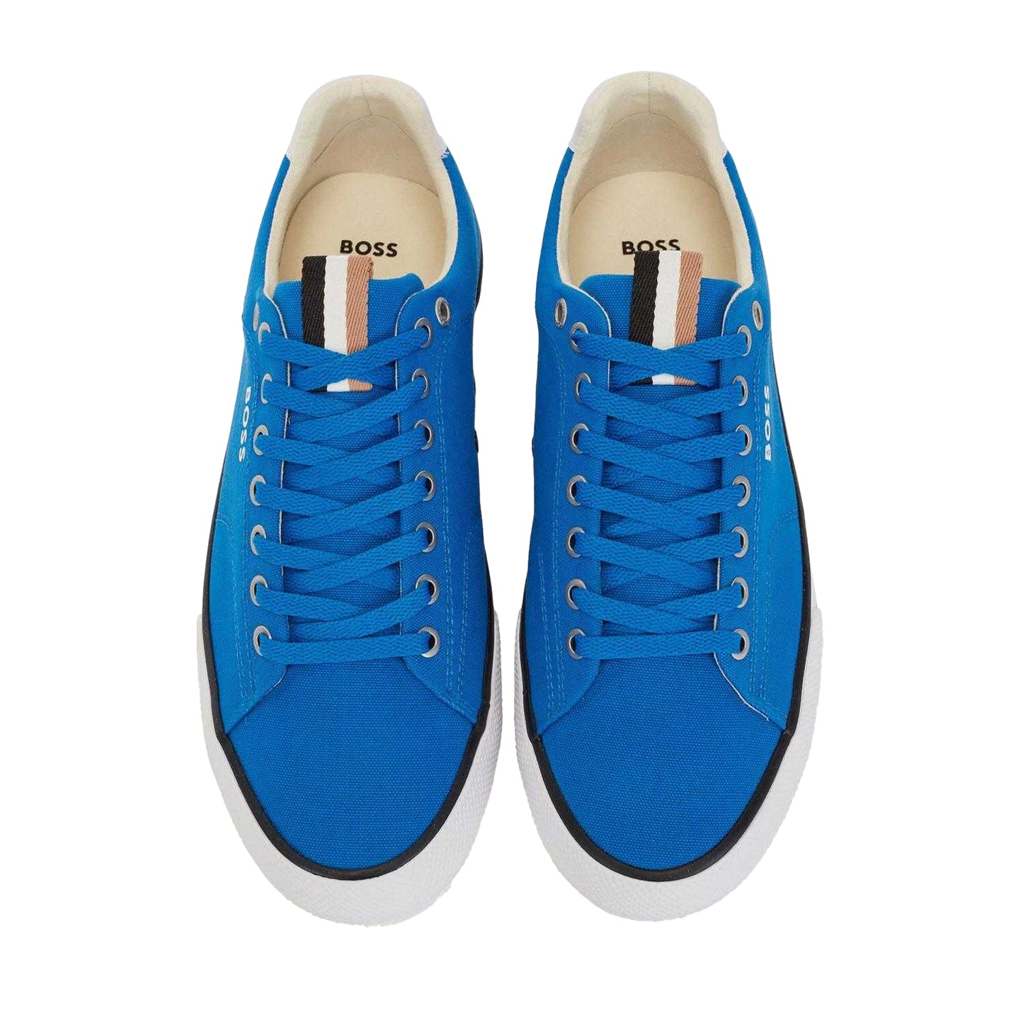 Blue - Lifestyle - Boss Mens Aiden Leather Tennis Trainers