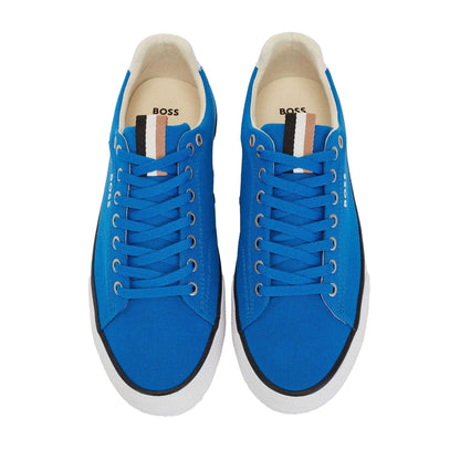 Blue - Lifestyle - Boss Mens Aiden Leather Tennis Trainers