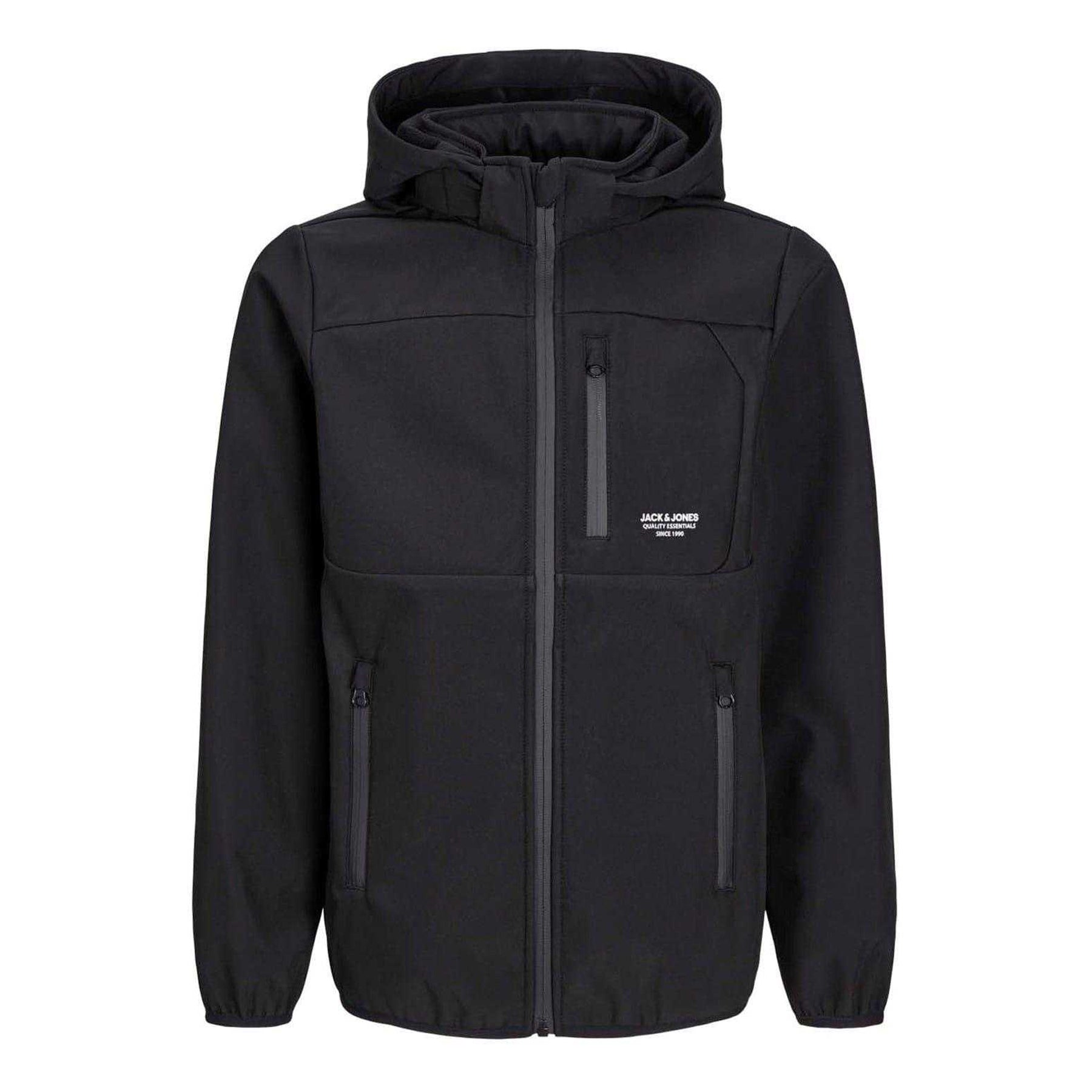 Black - Front - Jack And Jones Boys Lightweight Soft Shell Jacket