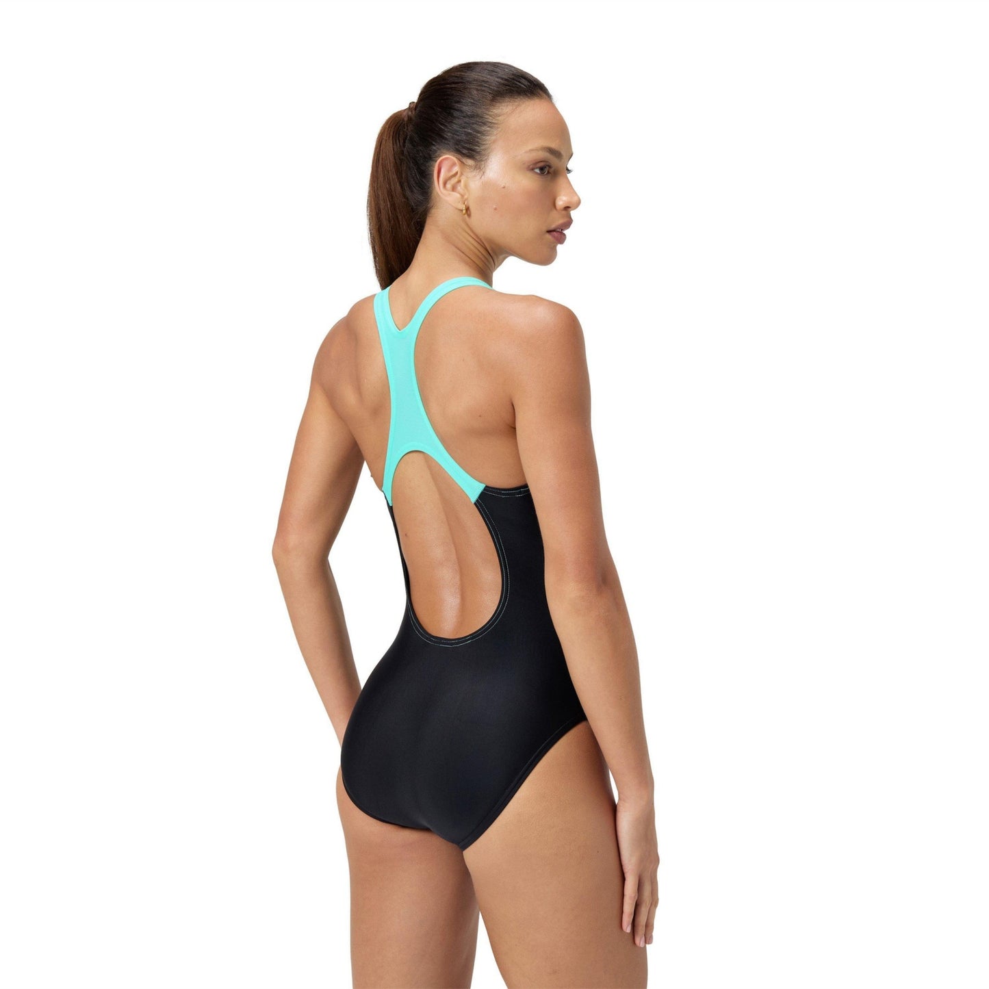 Arctic Glass - Close up - Speedo Womens-Ladies Medley Logo Muscleback One Piece Swimsuit