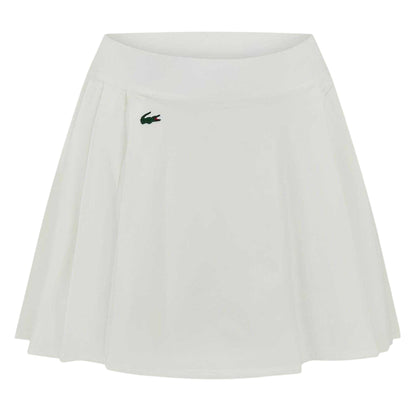 White - Front - Lacoste Womens-Ladies Logo Skort