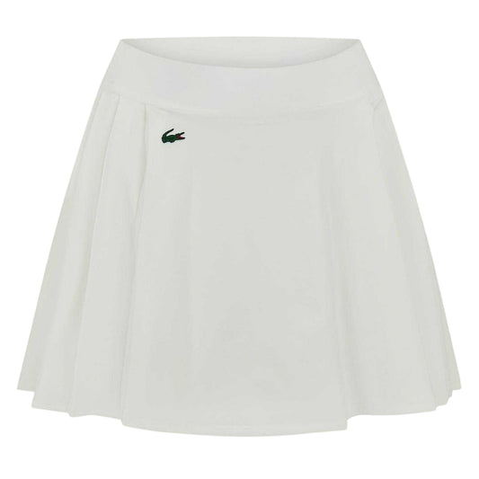 White - Front - Lacoste Womens-Ladies Logo Skort