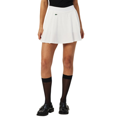 White - Side - Lacoste Womens-Ladies Logo Skort