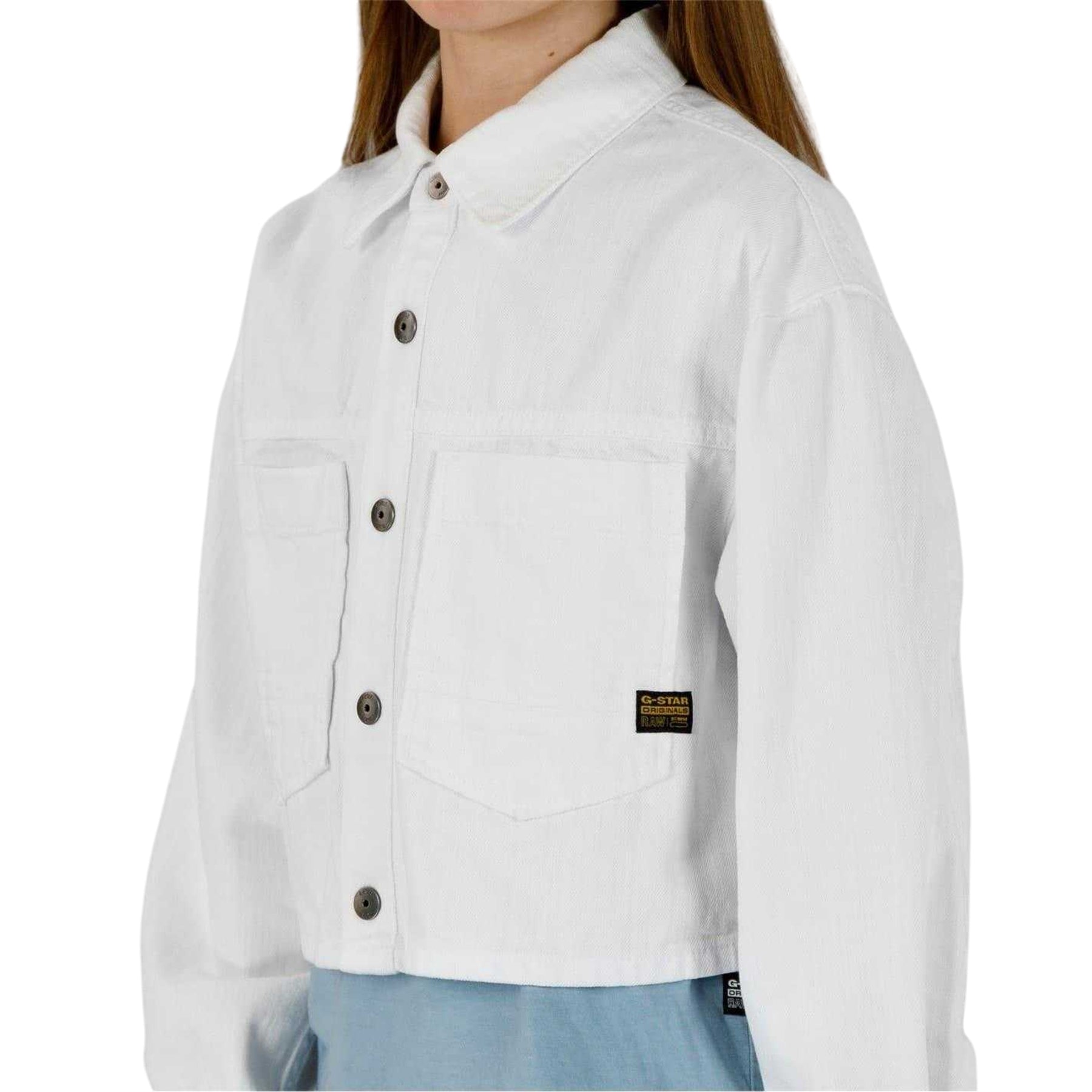 White - Side - G-Star Girls Denim Cropped Jacket