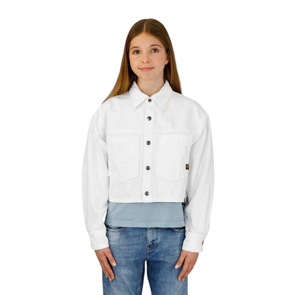 White - Front - G-Star Girls Denim Cropped Jacket