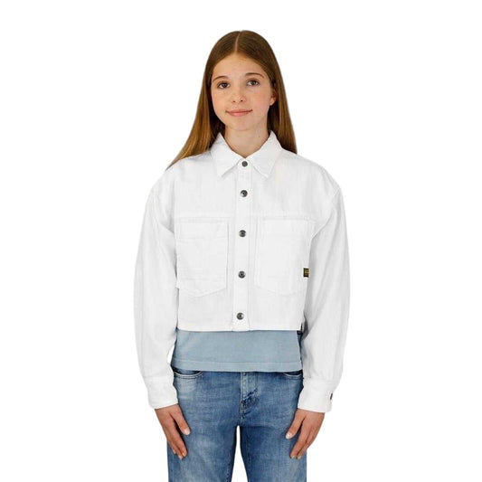 White - Front - G-Star Girls Denim Cropped Jacket