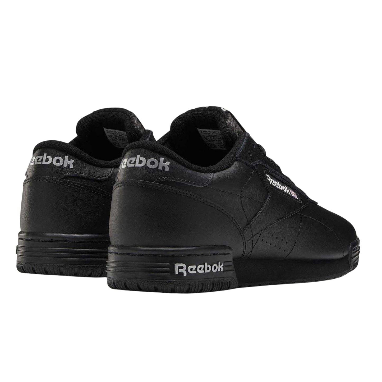 Black-Silver - Back - Reebok Mens Exofit Leather Low Trainers