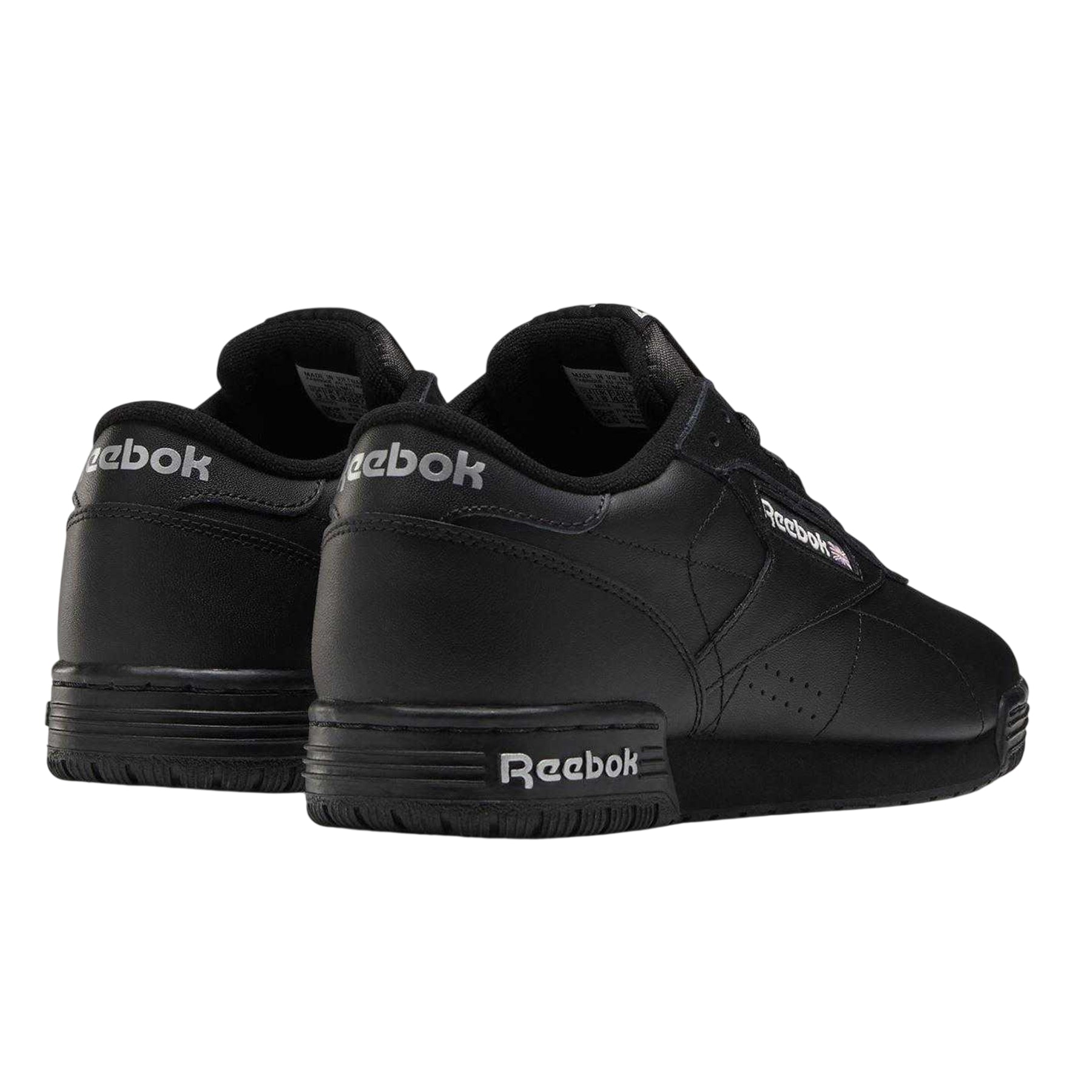 Black-Silver - Back - Reebok Mens Exofit Leather Low Trainers
