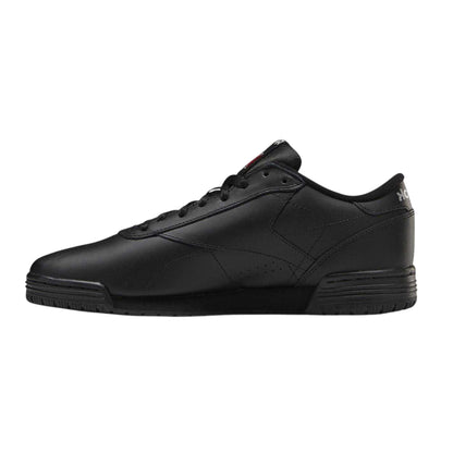 Black-Silver - Side - Reebok Mens Exofit Leather Low Trainers