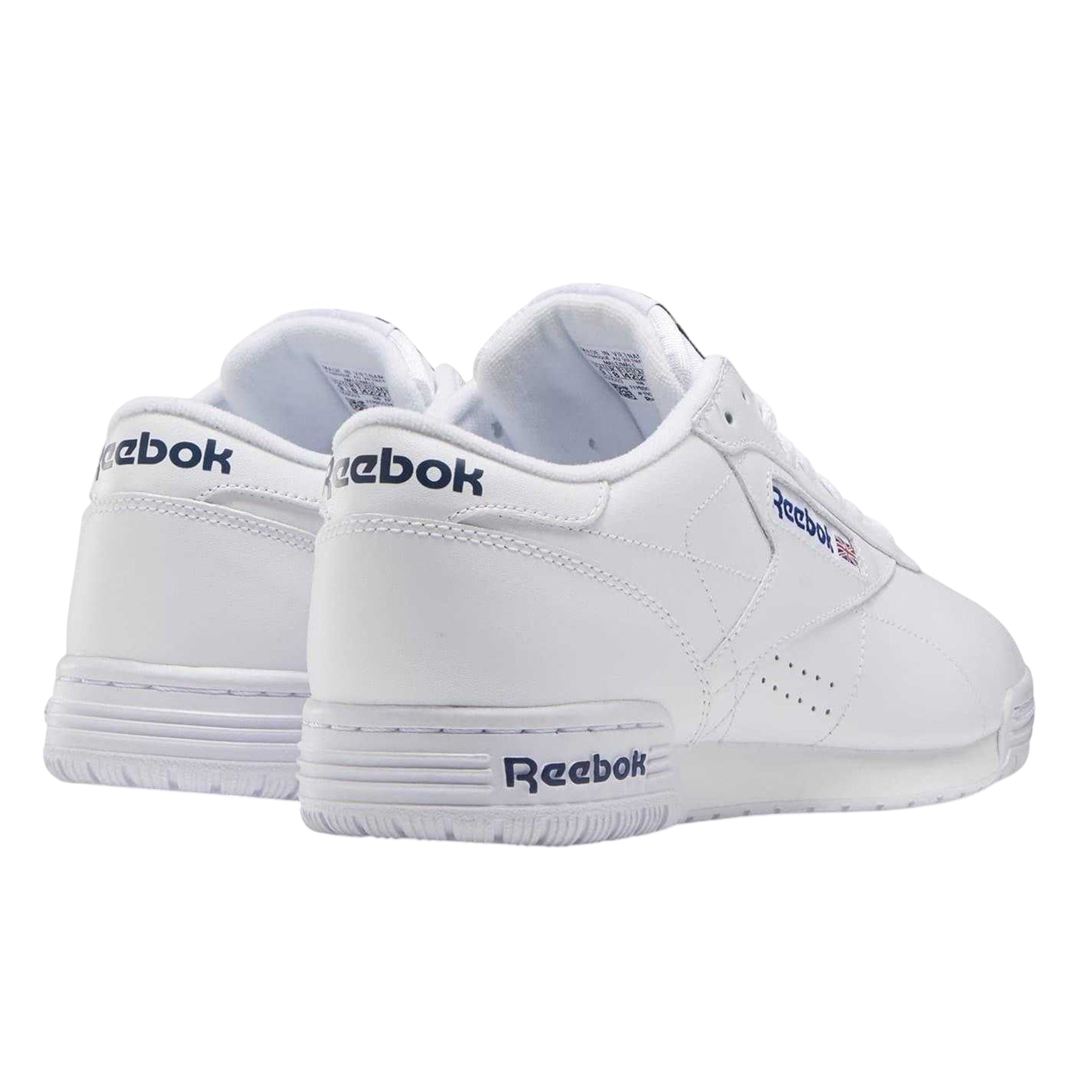 White-Royal Blue - Back - Reebok Mens Exofit Leather Low Trainers
