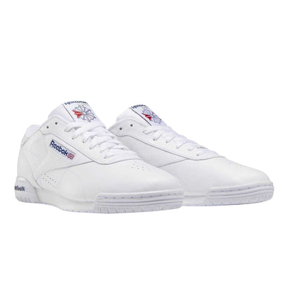 White-Royal Blue - Lifestyle - Reebok Mens Exofit Leather Low Trainers