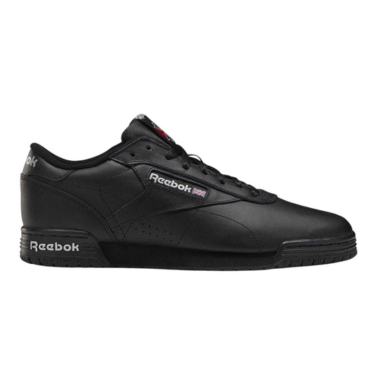 Black-Silver - Front - Reebok Mens Exofit Leather Low Trainers
