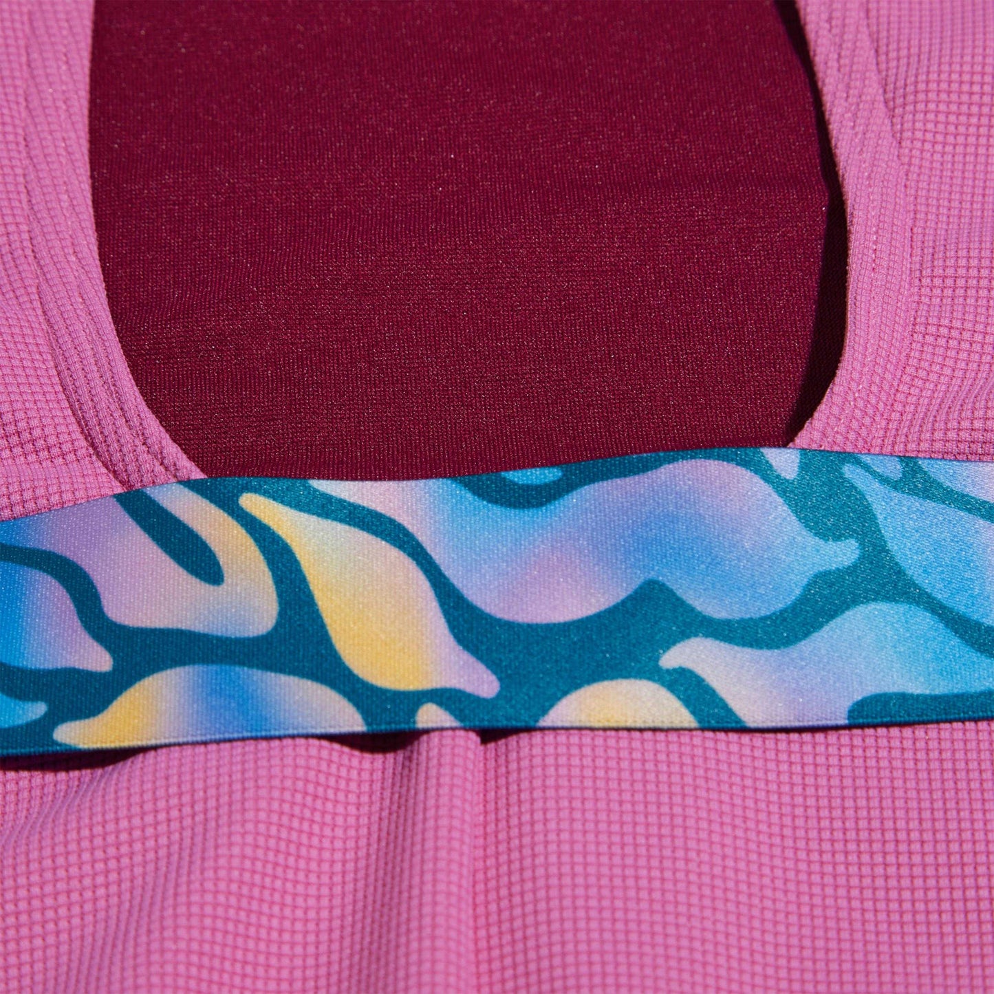 Pink - Back - Speedo Womens-Ladies Belted U-Back One Piece Swimsuit