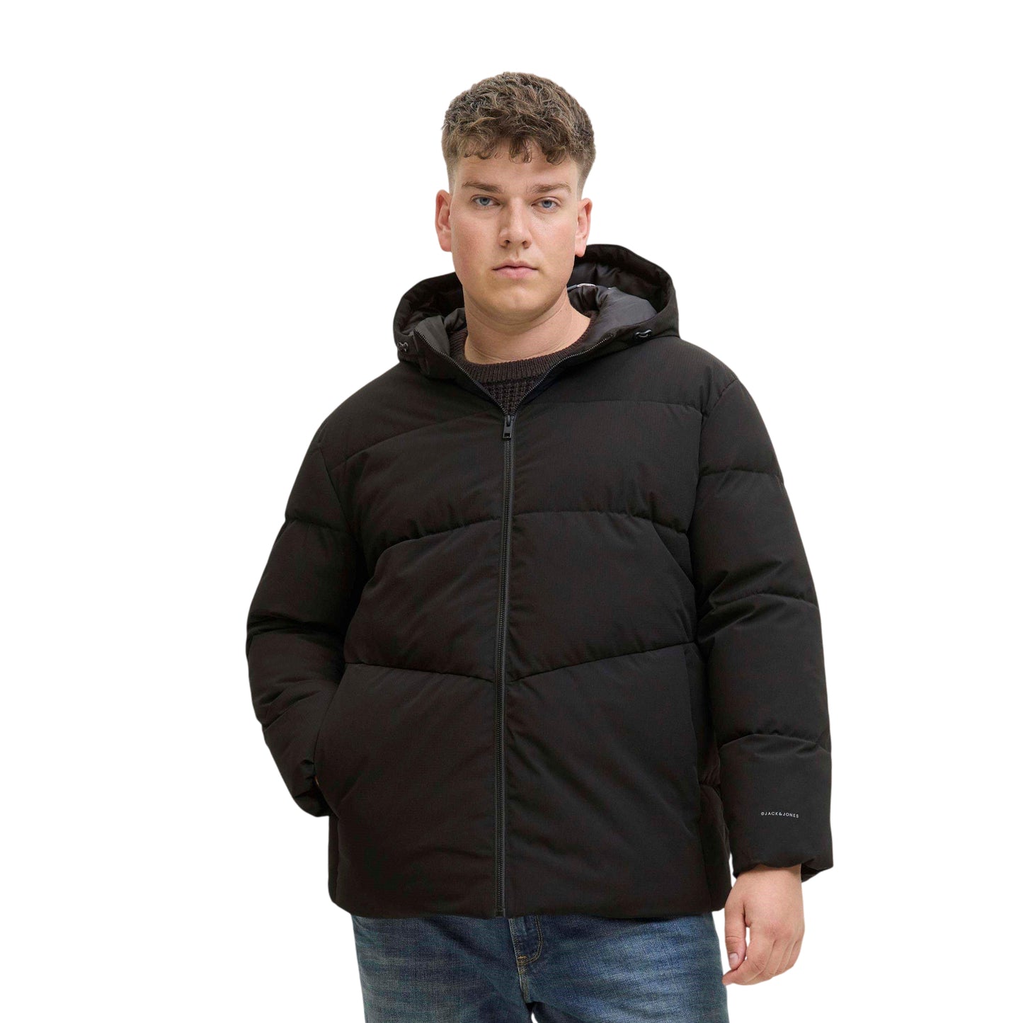 Black - Side - Jack And Jones Mens Global Polyester Puffer Jacket