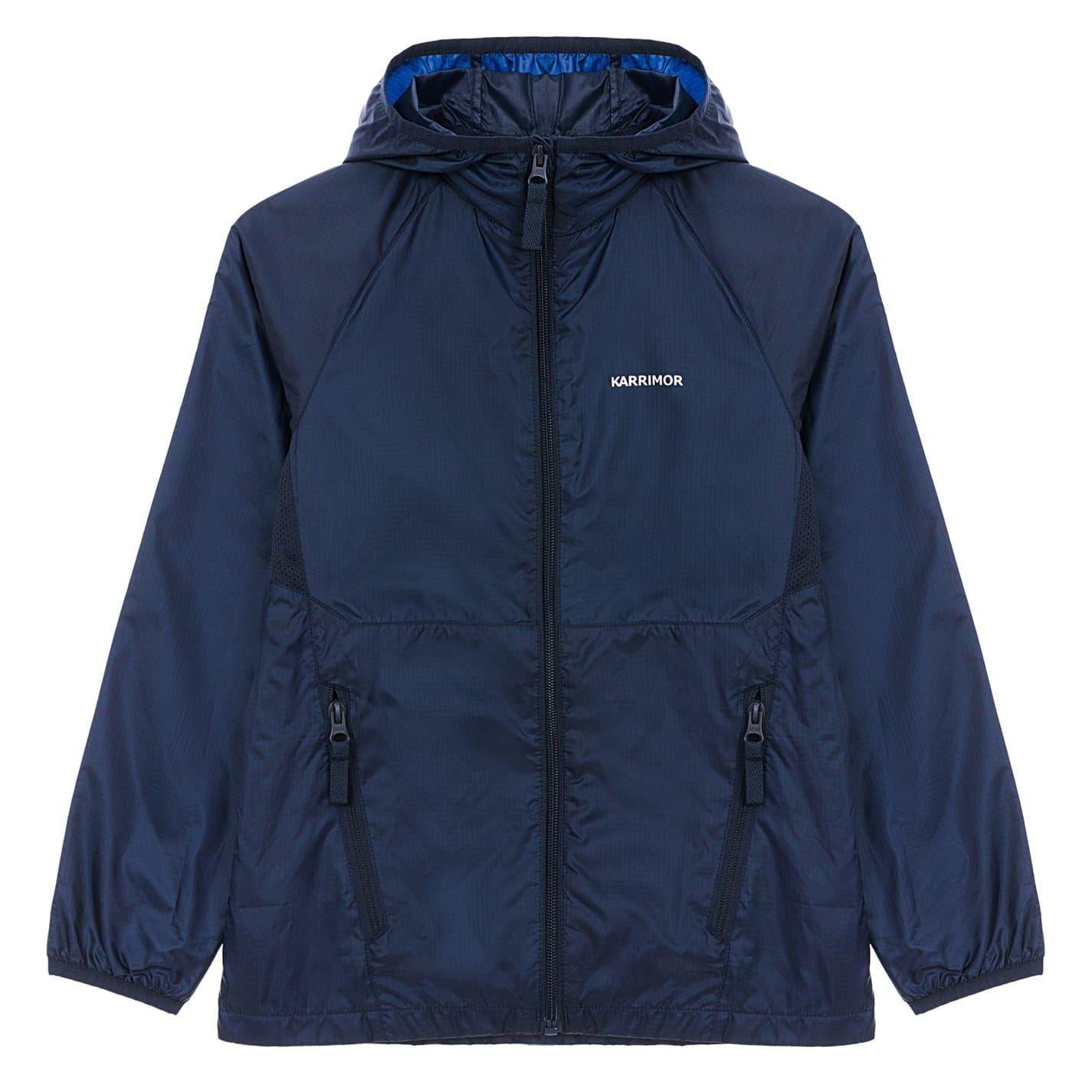 Navy - Front - Karrimor Childrens-Kids Lightweight Hooded Soft Shell Jacket