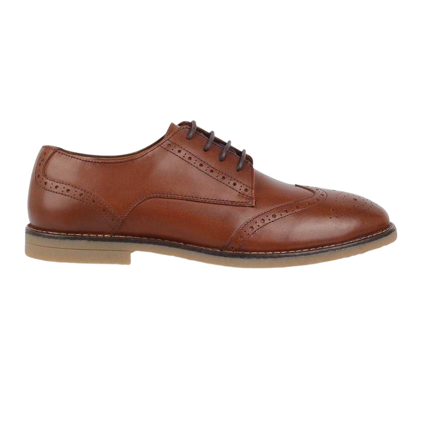 Brown - Front - Firetrap Mens Leather Lace Up Brogues