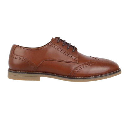 Brown - Front - Firetrap Mens Leather Lace Up Brogues
