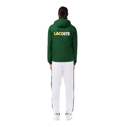 Green-White - Back - Lacoste Mens Colour Block Polyester Tracksuit Set
