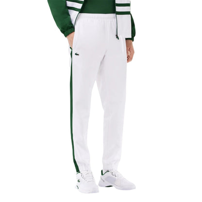 Green-White - Side - Lacoste Mens Colour Block Polyester Tracksuit Set