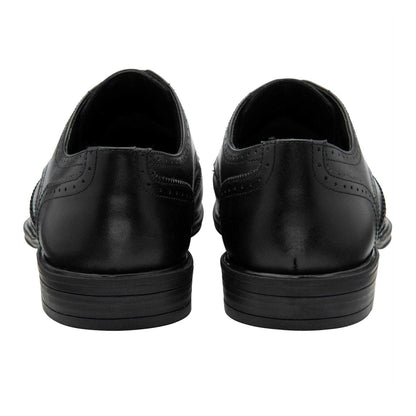 Black - Back - Lotus Shoes Mens Leather Low Heel Brogues