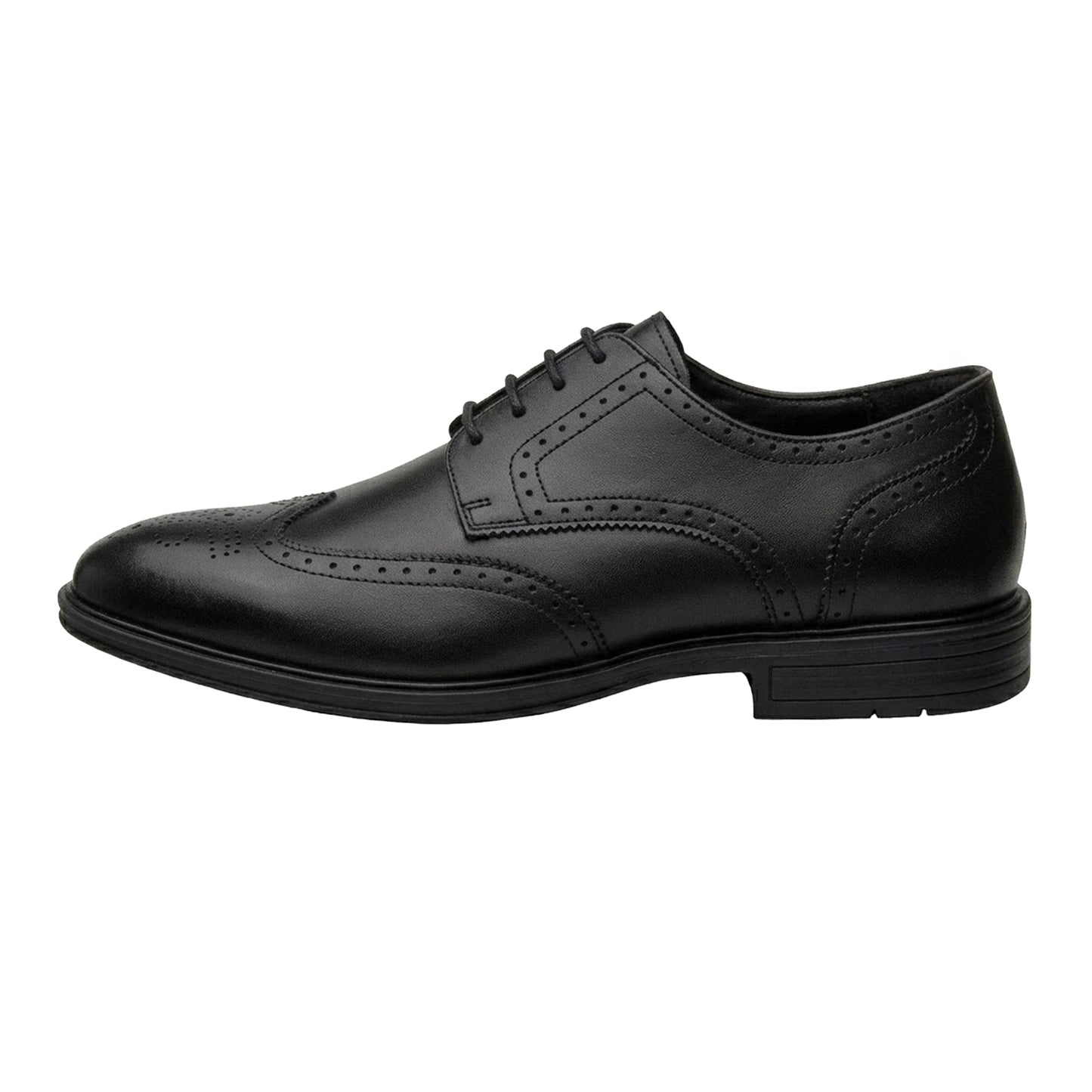 Black - Side - Lotus Shoes Mens Leather Low Heel Brogues