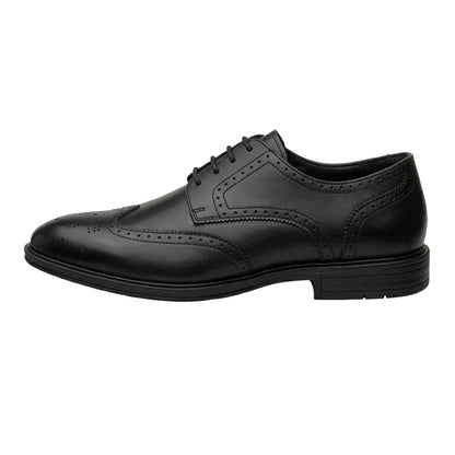 Black - Side - Lotus Shoes Mens Leather Low Heel Brogues