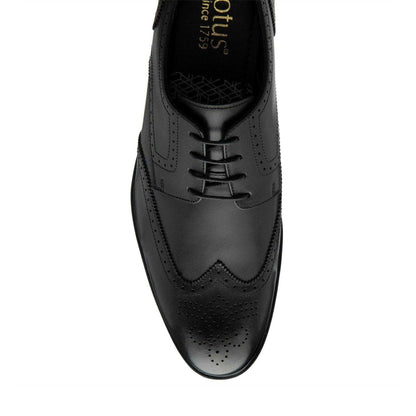 Black - Lifestyle - Lotus Shoes Mens Leather Low Heel Brogues