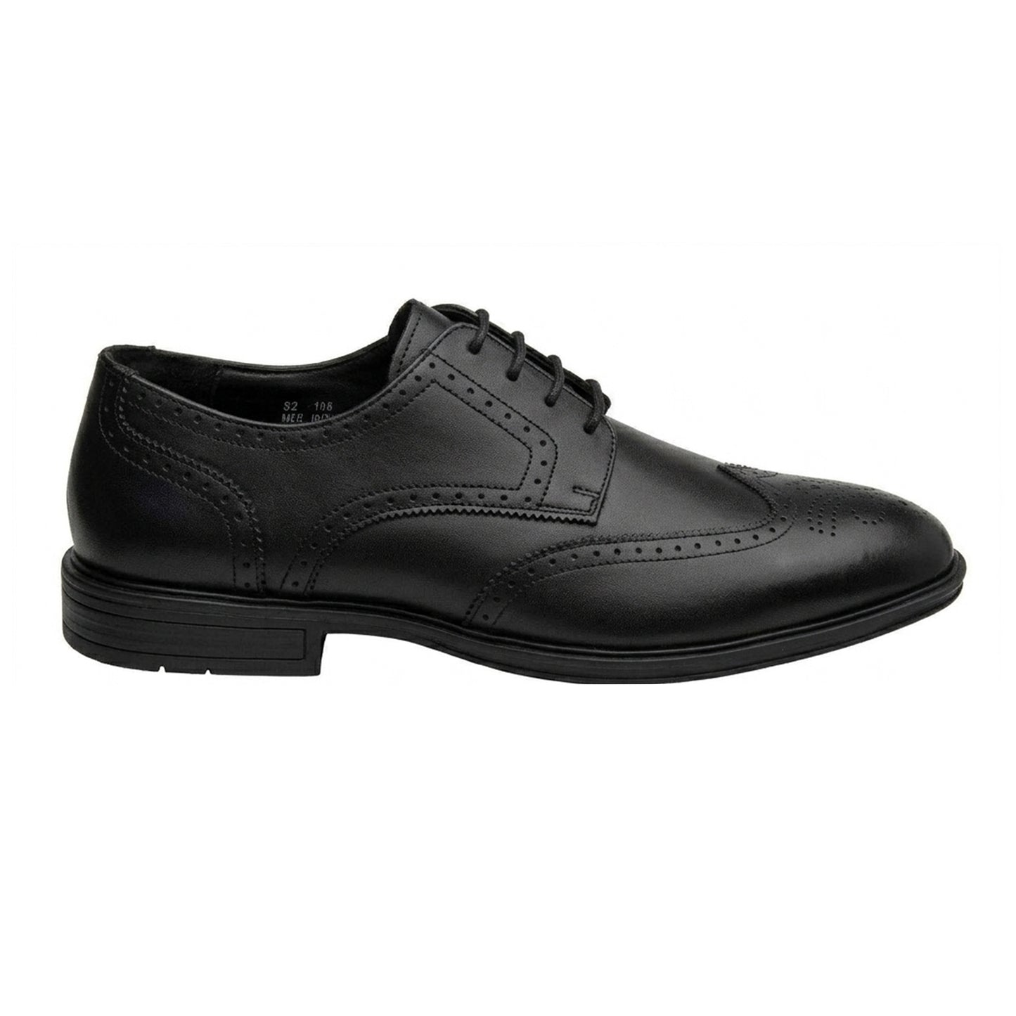 Black - Front - Lotus Shoes Mens Leather Low Heel Brogues