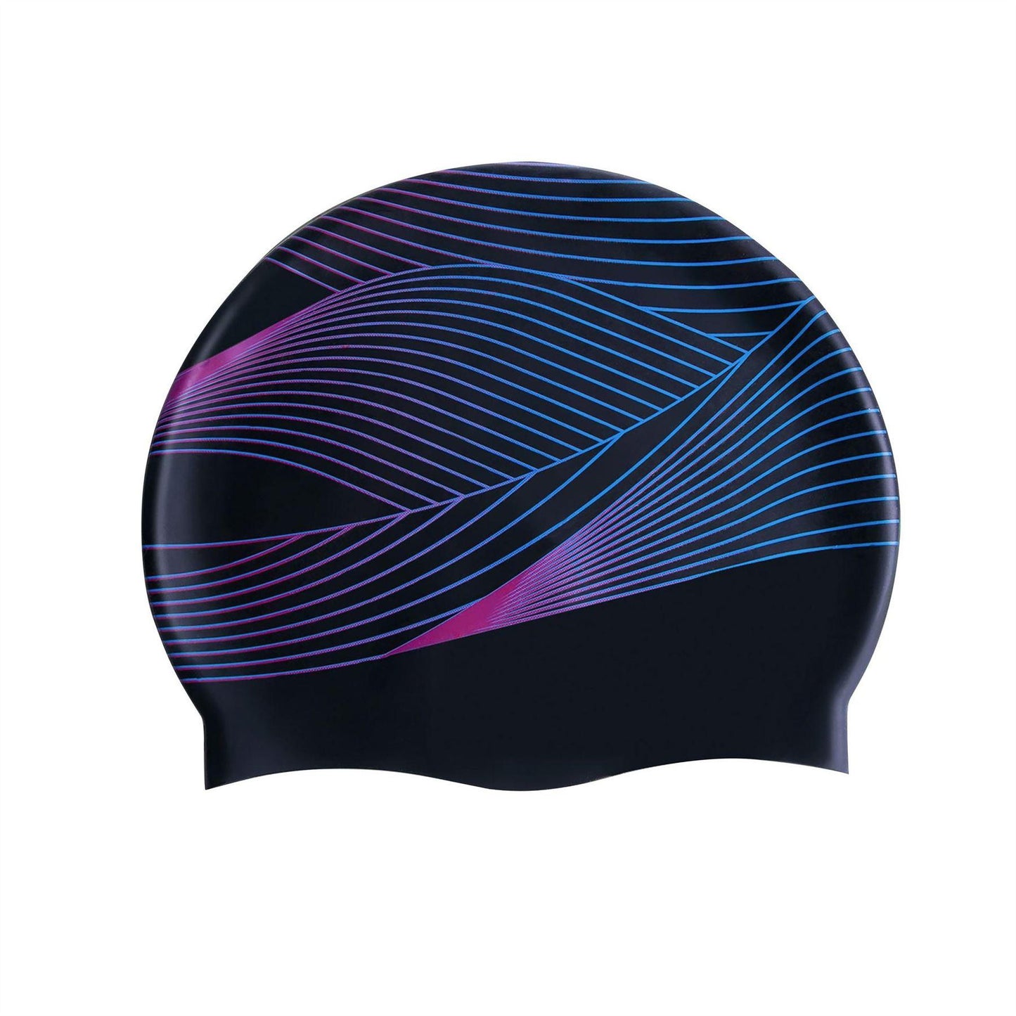 Black-Pink-Blue Print - Back - Slazenger Childrens-Kids Logo Swim Cap