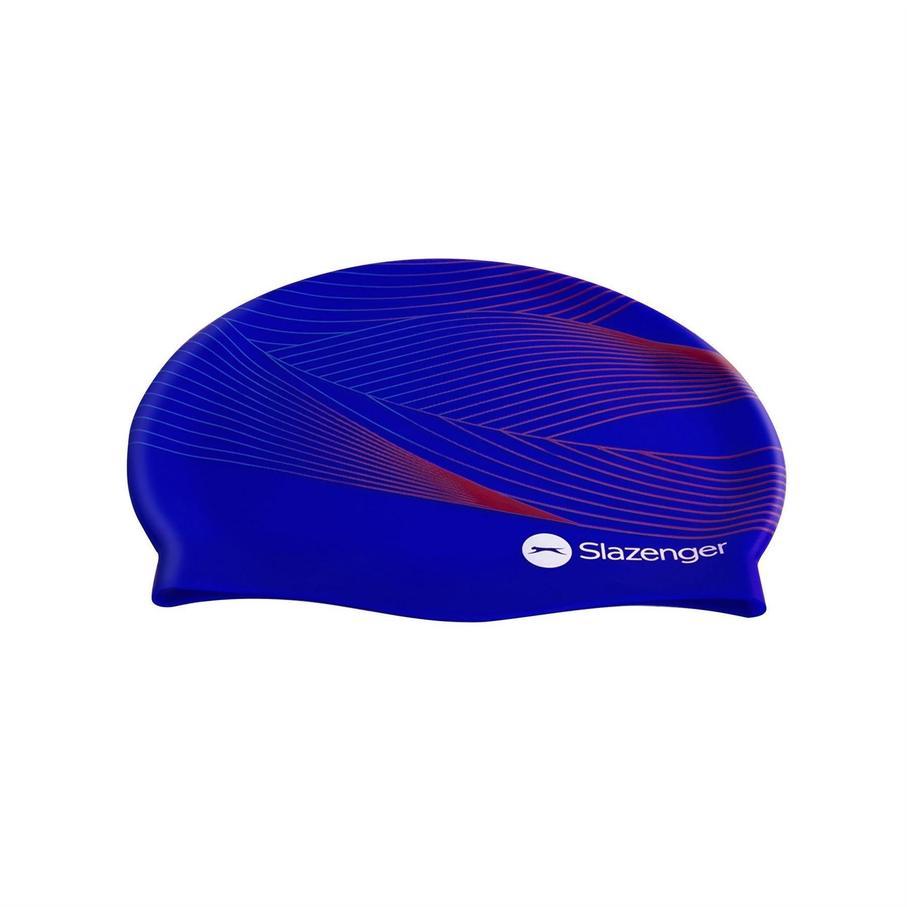 Blue Print - Side - Slazenger Childrens-Kids Logo Swim Cap