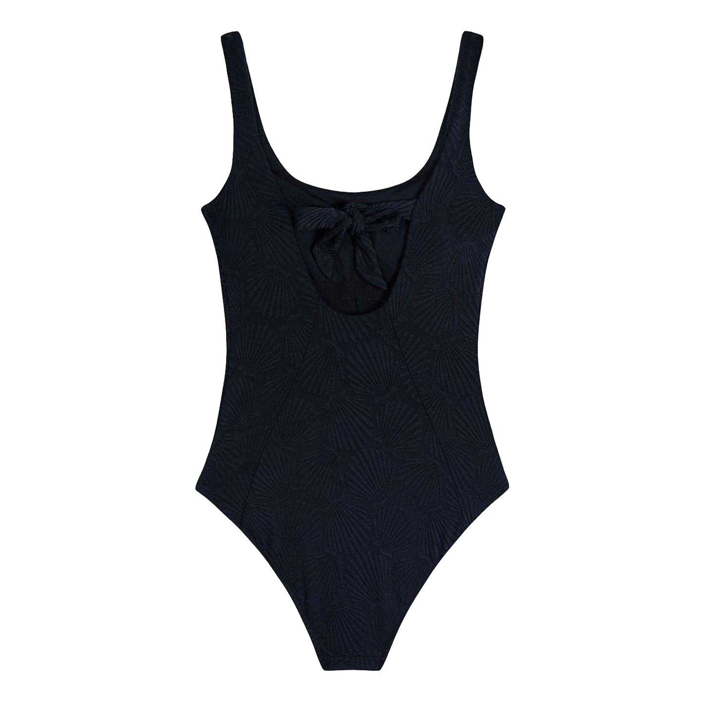 Black - Back - Chelsea Peers Womens-Ladies Textured Sweetheart One Piece Swimsuit